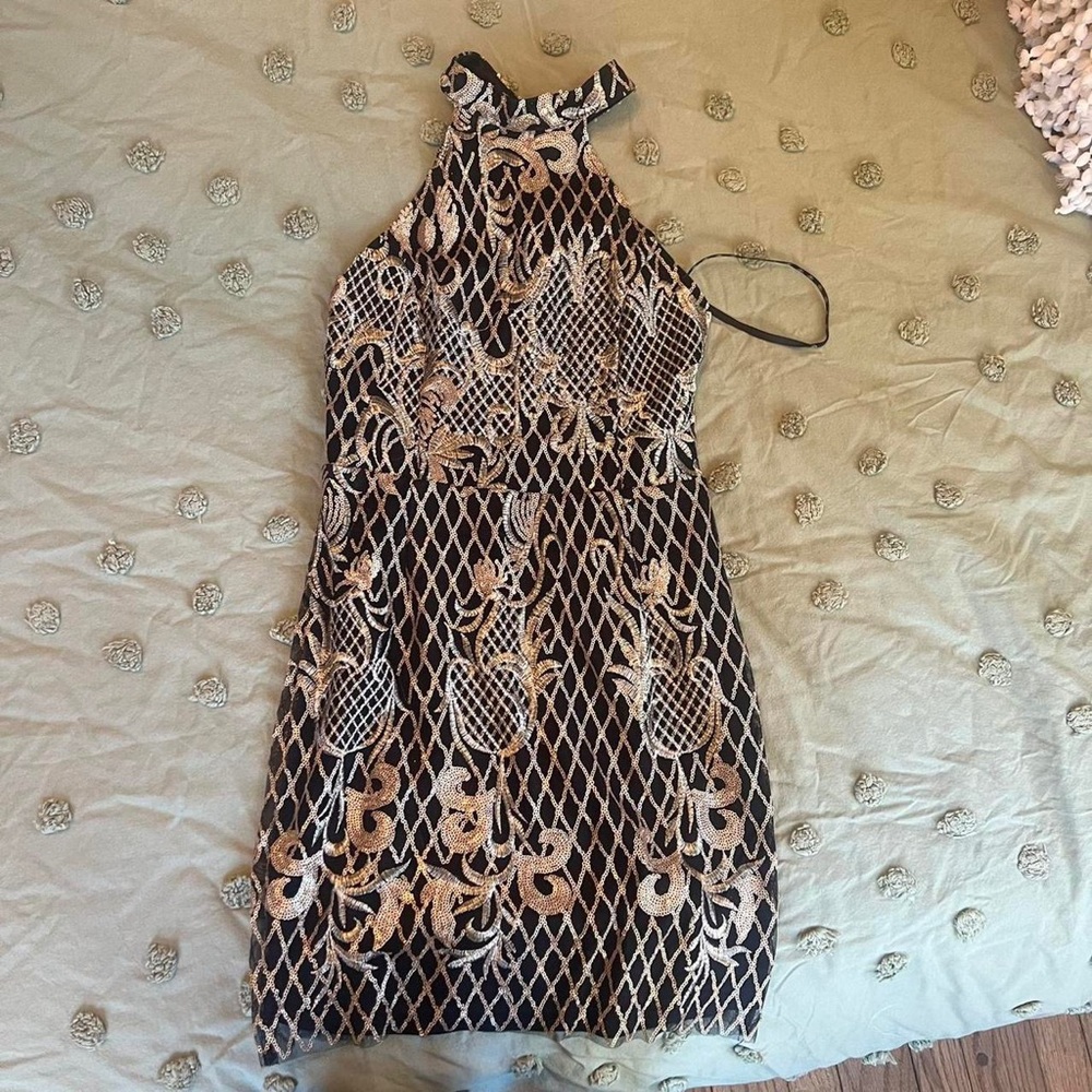Halter Sequin Mini Dress